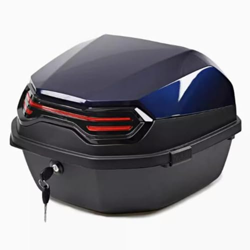 Motorcycle Helmet Box Aluminum Waterproof Motorcycle Top Box Motorcycle Scooter Box Red Black Blue Gray Royal Blue Motorcycle Trunk(Royal Blue)