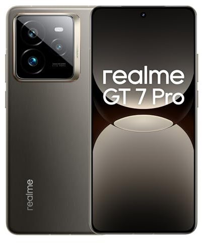 realme GT 7 Pro 5G Smartphone 12+256 GB, Snapdragon® 8 Elite Chipset, IMX906 50MP AI Camera, 6.78 6000nits Pro-Esports 120Hz Display, 6500 mAh Titan-Akku, 120W Charge, IP69, NFC, Grau, EU Version
