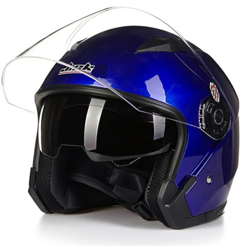 Jethelm mit Visier ECE/DOT Zertifiziert, Roller Helm Mopedhelm Ideal Für Motoroller,Herren und Damen | Komfortabler Motorradhelm, Roller Helm Fashionhelm,Jet Helm mit Sonnenblende