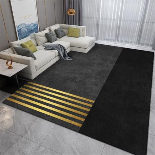 RUGMRZ Teppich Kinderzimme Balkon Deko Grau-gelbes geometrisches Design Sofa Teppich Schlafzimmer Teppich Antifouling Flickenteppich Waschbar 160X230CM