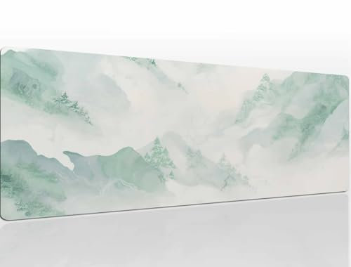 Tapis de Souris Blanc, Tapis de Souris XL 800x400x4 mm, Petit Tapis de Souris Gamer, Tapis Souris à Bords Cousus, Tapis de Bureau Antidérapante Étanche Mouse Pad, pour Maison Bureau Gaming A1469