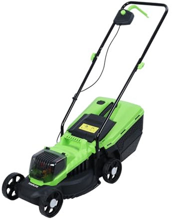 Wilitto Brushless Cordless Lawn Mower, Walk-Behind Lawn Mowers, Self Propelled Lawn Mower, Cordless Push Lawn Mower with Upgraded Brushless Motor, 1600W Powerful Electric Lawn Mower Green