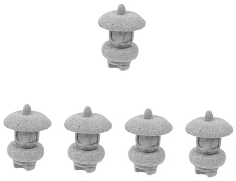 BESPORTBLE 5stücke Mini Pagoda Statue Stein Vintage Gartenlaterne Für Bonsai Und Zen-Garten Dekoration Wetterfest Und Langlebig Für Balkon Und Außenbereich
