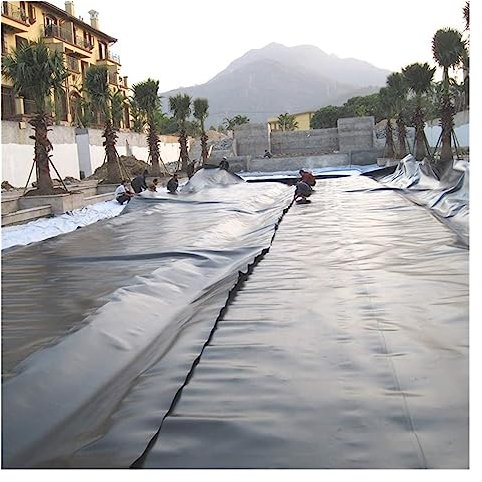 Black HDPE Prefabricated Pond Liner Tear Resistant Tarpaulin for Koi Pond Stream Fountain 3x10m