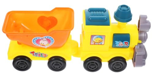CIYODO Giocattolo Trenino Spiaggia per Bambini Secchio Giallo e Pala in Plastica Leggero per Giochi D'acqua e Festa in Spiaggia Colore Casuale