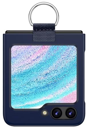 Topme Cover per Samsung Galaxy Z Flip7 FE/Z Flip6 (6.7) Custodia Case, Custodia Rigida per PC con Anello - Blu navy.