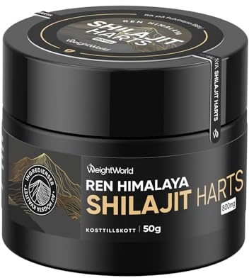 Shilajit-harts 50 g – 800 mg Himalaya-shilajit-harts med ashwagandha, gurkmeja, svart musli-extrakt – rik på fulvinsyra (88%), humussyra (3,4%), spårämnen – alternativ till kapslar och pulver