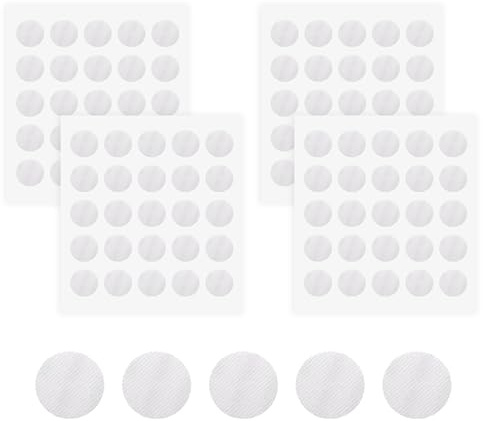 RAYAKT 100 Stück Aufbügelbar Ösenpatch, Ösen patches, weiße Bügelflicken zur Verstärkung und Reparatur, Aufbügel-Ösenpatches für Bekleidung