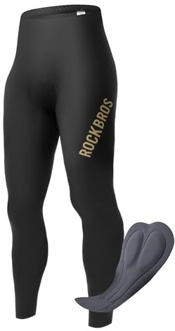ROCKBROS Cyclisme Pantalons Homme avec Padded Respirant, Long Bike Compression Leggings Cycliste, Leggings Vélo Longs Hautement Élastiques, Réfléchissantes Convient pour Conduite de Nuit Route