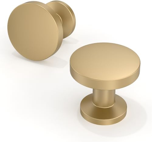 Talentedeco 10 Pack Champagne Bronze Kitchen Cabinet Knobs 30mm Solid Zinc Alloy Knobs for Drawers