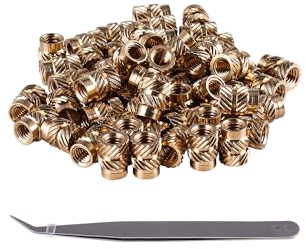 SUKITMISO 120 Stück M3x4x4.6mm Gewindeeinsatz, M3 Gewindeeinsätze Messing Heat Set Insert M3x4mm OD 4.6mm gerändelte Einpressmuttern, Einpressmutter Messing Einbettung Muttern für 3D Druckteile