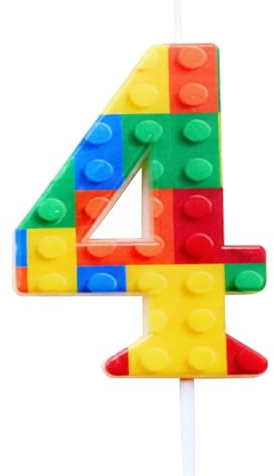 Gleemix Baustein Geburtstagskerzen Zahlen 4, Bausteine Geburtstagskerzen | Kerze 4. Geburtstag, Kinder Geburtstagskerzen Zahlen, Kerzen Birthday Candle