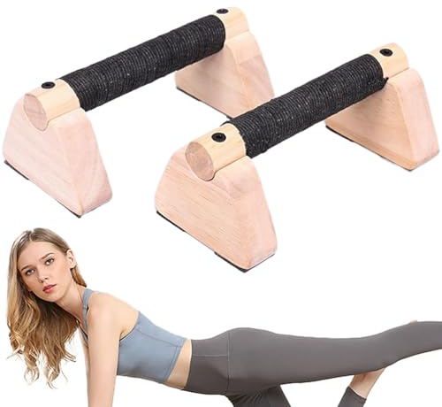 Liegestützgriffe aus Holz, 20 cm, 780 g, für Calisthenics Ausrüstung, Handstandblöcke aus massivem Gummiholz, ergonomische, rutschfeste Workout-Griffe für Zuhause, Fitnessstudio, Boden-Krafttraining