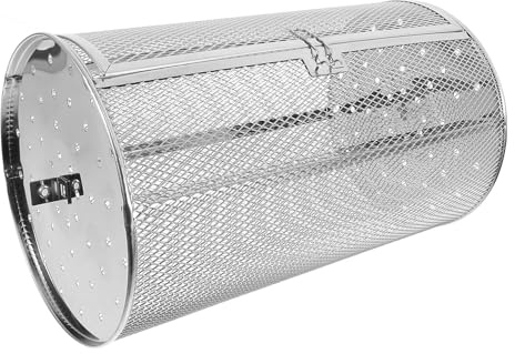 DOITOOL Stainless Steel Rotisserie Grill Basket 180x300mm Rotary Bbq Drum Cage Oven Accessories for Roasting Legumes Nuts Vegetables