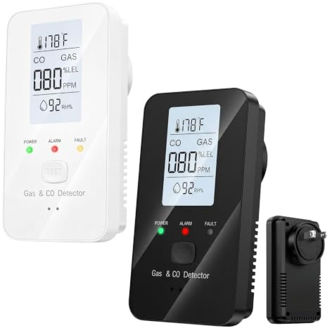 4-in-1 Detector with HD Screen, 2026 New Carbon Detector, Protect Your Home with Haven, Multi Co Detector, Plug in 4-in-1Detector with Large HD Screen for Home, Apartment, Hotel, Camping RV (2PCS)
