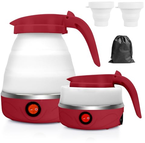 Bollitore pieghevole da viaggio, 0,6 l, per campeggio