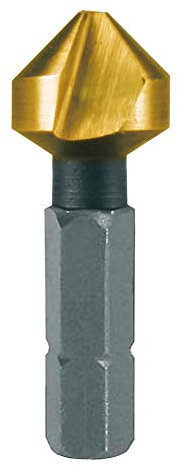 Ruko HSS kurzer Kegel- und Entgrat-Senker-Bit, 90 Grad, TiN-Finish, 12,4 mm Durchmesser, 35,0 mm Länge, RW102316T