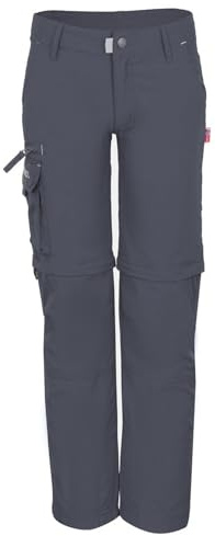 Trollkids Quick-Dry zip-off byxor Oppland smal passform, Mörkgrå, 176 cm