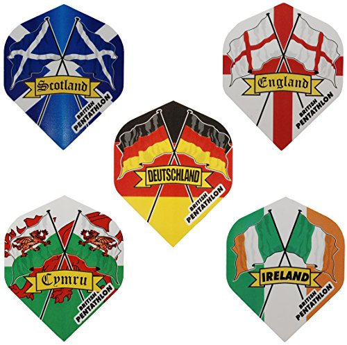 Bullydarts Pentathlon Country Standard Shape Dart Flights - Country Flag Flights (5 Sets, Scotland)