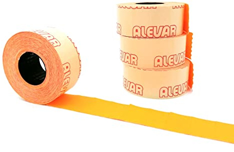 26x16 Rettangolare Scatola 36 Rotoli Etichette per Prezzatrice, Arancio Fluo Removibile,