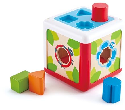 Hape Sortierbox Gartenhütte - Formensortier-Spielzeug Box mit Garten-Tieren, Farben- & Formenerkennung, Motorikspielzeug, Montessori Spielzeug, pädagogisches Spielzeug, ab 12 Monaten