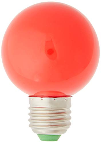 JANDEI - Lampadina LED decorativa per feste, colore rosso, attacco E27 diametro 60 mm, per montaggio su ghirlande, eventi, luce per matrimonio, battesimo, festa, verbena