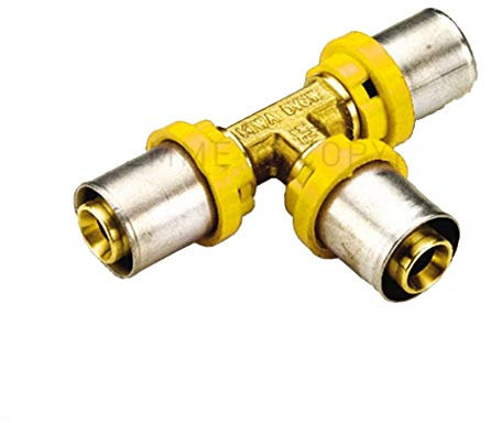 Raccordo A Pressare A T 16 Mm Per Multistrato Per Gas Tiemme
