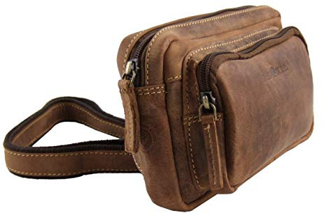 Greenburry Vintage Gürteltasche aus Leder, 20 cm, Braun, Einheitsgröße, Braun, braun, one Size