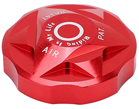 Fahrrad-Vordergabel-Zubehör, Vordergabel-Luftkammer-Abdeckung Aluminiumlegierung Luft-Gas-Wert-Abdeckung Federgabel Luft-Gas-Ventilkappe(rot) Ersatzteile