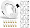 Yiahin Marco Foco Empotrable, Marcos Focos GU10 Blanco Incl. Zócalo GU10 Para Lámparas De Led O Halógena, Redondo Metálica, Marco Empotrado Ojo de Buey, Para Baño Sala Cocina, etc.,12 Pack