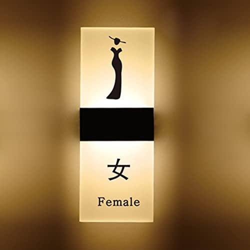 YANYUESHOP Unisex-Toilettenschild, beleuchtetes WC-Schild, Acryl-Badezimmerschild für Zuhause, Büro, Restaurant, Bar, öffentliche Orte