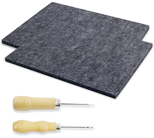 2 Stück Prickelnadel Set, 2 Prikelnadeln +2 Prickelfilz | Prickelnadel Set Kind, Prickelset für Kinder und Erwachsene