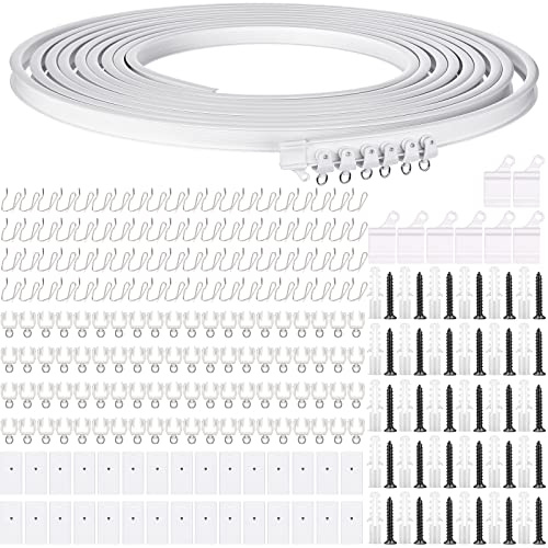 Jetec Vorhangschienen für Decke, Flexible bieg- und wandmontierbare Schiene, gebogen, für Wohnzimmer, Schlafzimmer, Raumteiler oder Wohnmobil (10 Meter, Weiß)