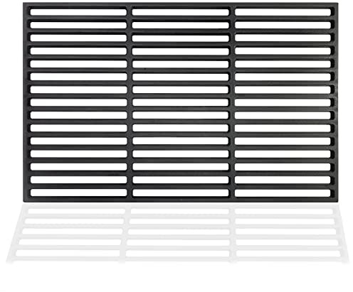 SUBTLETY 54x34cm Universal Grillroste Set Emailliert Ofenrost Gusseisen Ascherost mit Grillgitter Design Rechteck BBQ Feuerrost 10mm Dick Gussrost für Gasgrill Holzhlhlegrill Kaminofen Feuerkörb