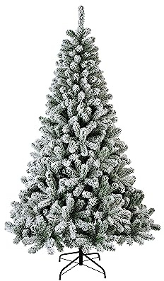 GLOUPIE Albero Di Natale Livigno Innevato 180 cm, Diametro 116 cm | Apertura Ad Ombrello, Ignifugo, 12 Anni Di Garanzia
