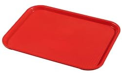 aro Plateau de Service, polypropylne, 34.5 x 26.5 x 2 cm, rectangulaire, empilable, Rouge, 6 picesN