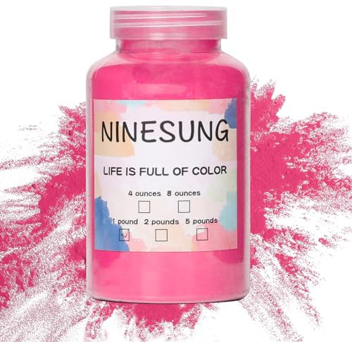 ninesung Powder Coating Paint for Metal Surfaces | Car Paint | Building Materials | Powder Paint for Steel Structures, Factories, Buildings, Playgrounds, Gardens (Pink, 1 Pound)