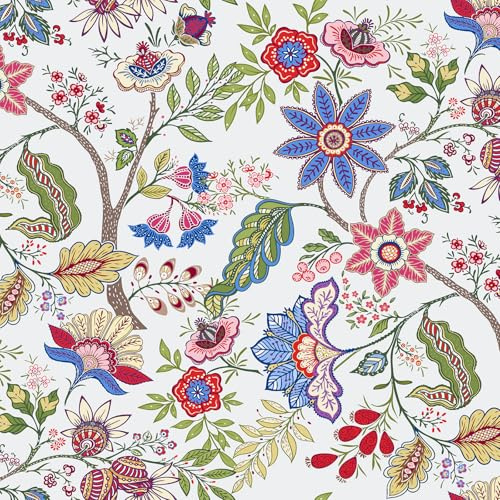 VaryPaper Fleuri Vintage Papier Adhésif Décoratif Meuble Mural - 44.5cmx200cm - Vinyle Salon Chambre Fille Armoire