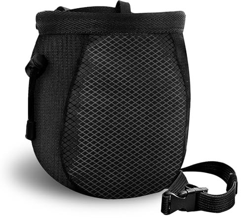 YERGOFE Climbing Chalk Bag - Small Chalk Bag Bouldering for Rock Climbing Chalk Pouch - Black