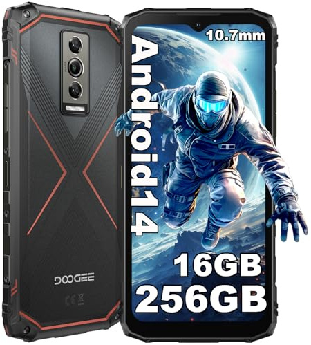 DOOGEE Blade 10 Pro [2025] Outdoor Handy 256GB(2TB)+16GB Outdoor Smartphone Ohne Vertrag Android 14, 6.56″ HD IPS 50MP Kamera Baustellenhandy, 3 Card Slot /5150mAh /IP68/69K /NFC/GPS/Face ID/OTG