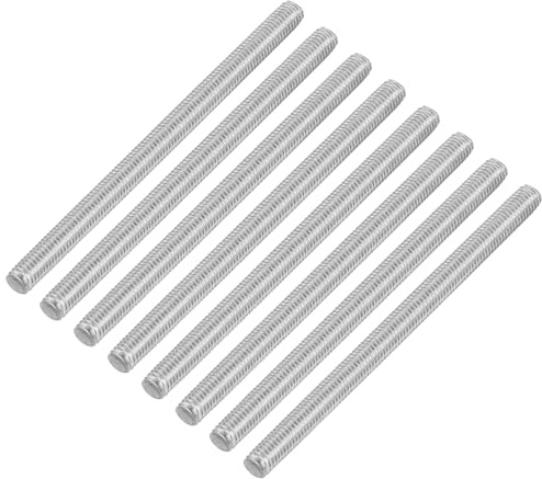 QUARKZMAN 8 Stück Gewindestangen, M5 x 80mm, 304 Edelstahl, Gewindestab mit metrischem Vollgewinde, M5-0,8 Gewindestift für Möbel- und Maschinenmontage