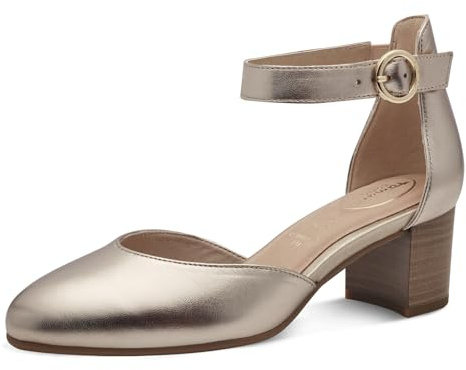 TAMARIS Comfort damrem i läder eleganta pumps, lätt guld, 40 EU, ljust guld, 40 EU
