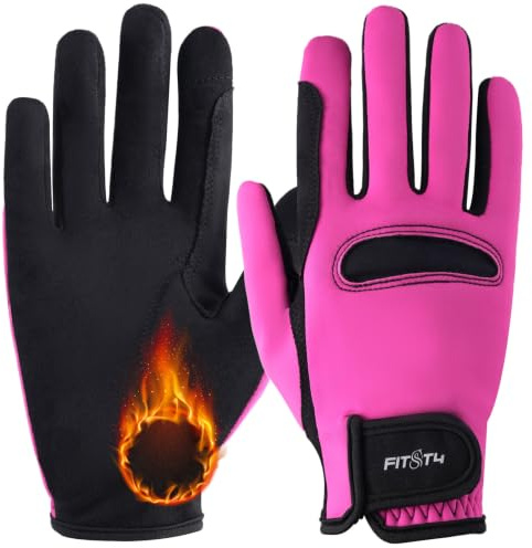 FitsT4 Sports Reithandschuhe Kinder Winter rutschfeste mit Touchscreen | Handschuhe Reiten Winter mit Innenfutter Kinder Jungen Mädchen mit Touchscreen-Design für Reitsport Reittraining