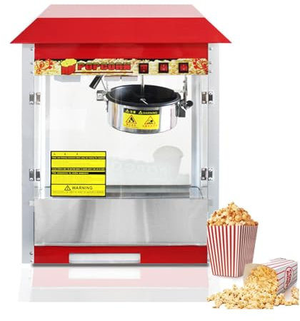 JJENXYYDS Commercial Popcorn Machine Maker Popper,Countertop Popcorn Maker Machine,Retro Cinema Popcorn Maker Machine,High Output Popcorn Equipment with 3-Switch Control