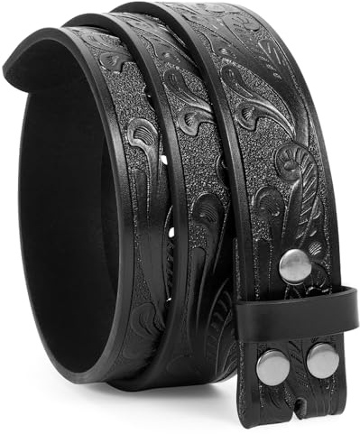 WERFORU Western läderbälte rem för män kvinnor cowboy cowgirl läder herrbälte för jeans jul herrbälte gåvor, D-Black, Passt Taillengröße 95-104cm