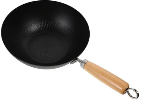 Cabilock Small Wrought Iron Frying Pan Mini Pan with Ergonomic Handle Wide Range of Use for Gas Stove and Open Flame Cooking for Single Person Kitchen Supply