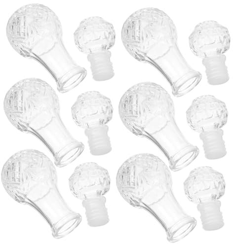 LALADEFIEE 6piezas Botellas De Transparentes Para Decantador De Con Tapón Para Whisky y Brandy Diseño y Para Degustaciones y