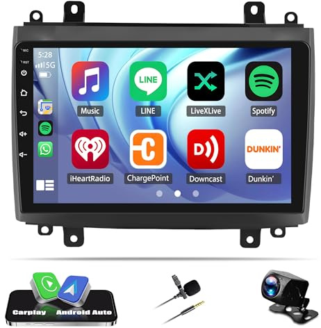 Car Stereo Radio Upgrade for Cadillac CTS 2003 2004 2005 2006 2007 SRX 2004 2005 2006 2007 2008, 10.1 HD Android 13 Car Stereo Screen with CarPlay Android Auto GPS Navi Bluetooth SWC DSP Camera Mic