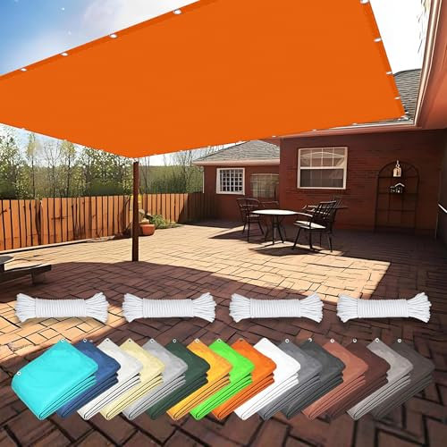 Vela Ombreggiante 3 x 4 m Protezione Solare UV 98% Parasole Impermeabile Tenda da Vela Parasol Antivento con Fune e Occhiellato per Esterno Gazebo Piscina Campeggio, Arancione