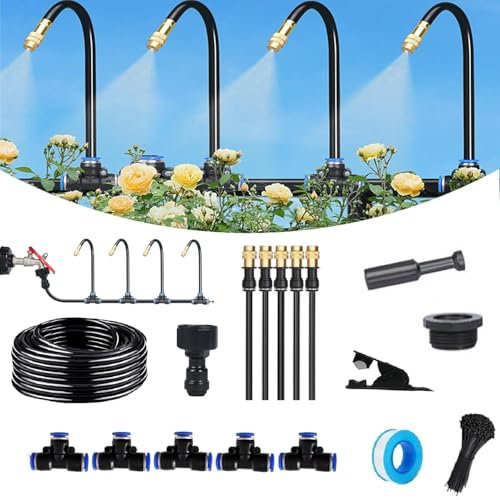Kit di Irrigazione a Goccia, 360° Curved Garden Automatic Irrigation System, Kit Irrigazione Goccia Giardino, per Orto,Terrazzo, Paesaggio,Aiuola (5m)